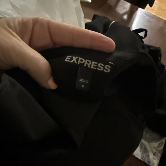 Express Womens Mini Skirt 6 Tan Gold Sequin Knit Minimal Glam Party Quiet Luxury - Picture 5 of 5